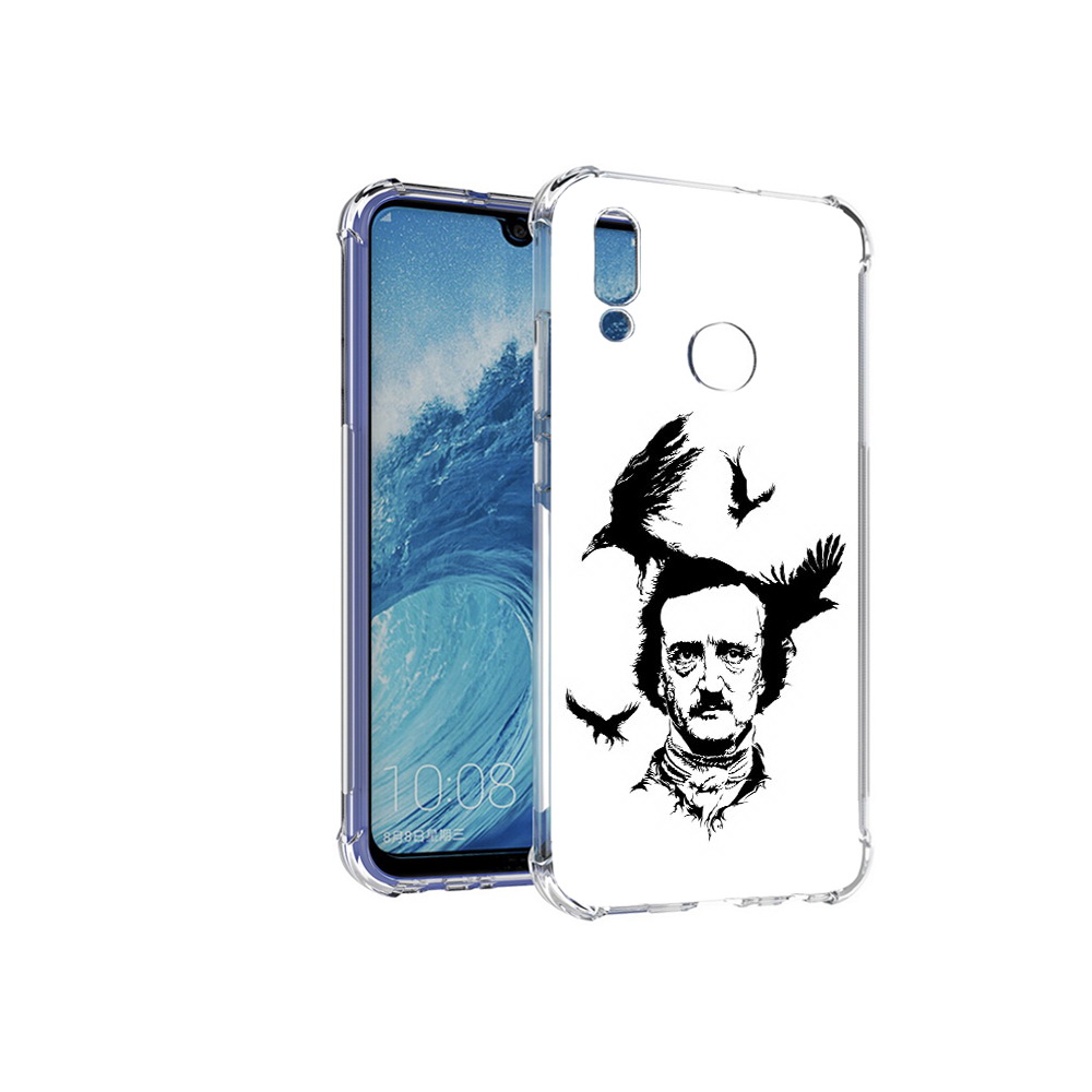 Чехол MyPads Tocco для Huawei P Smart (2019) Эдгар Аллан черно белый