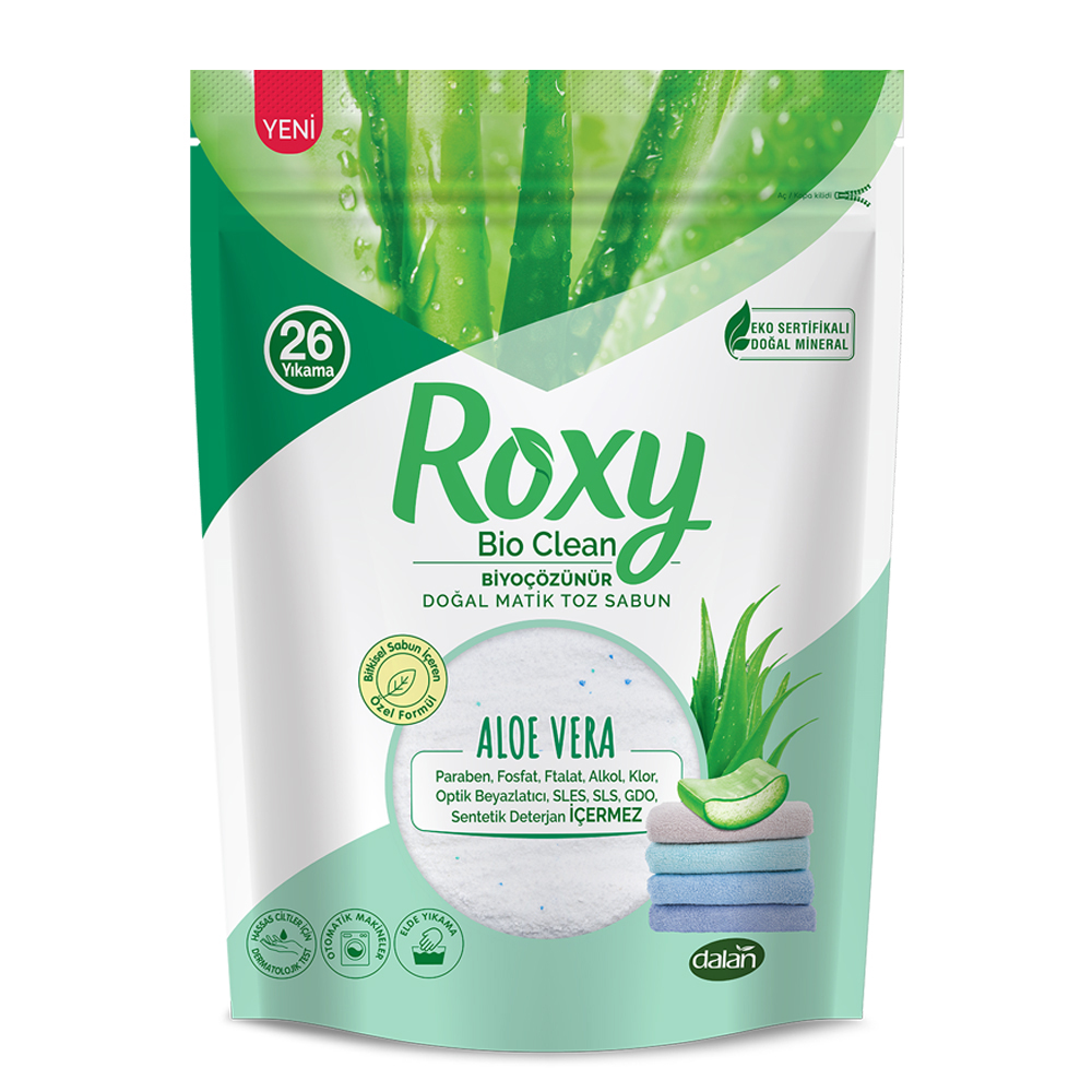 

Стиральный порошок Dalan Roxy универсальный Алоэ вера 800 г, Roxy