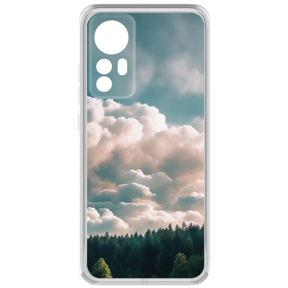

Чехол-накладка Krutoff Clear Case Облачно для Xiaomi 12, Прозрачный