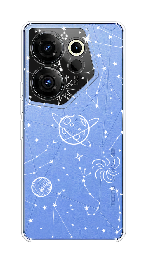 

Чехол на Tecno Camon 20 Pro 4G "Планеты в космосе", Белый, 304350-2