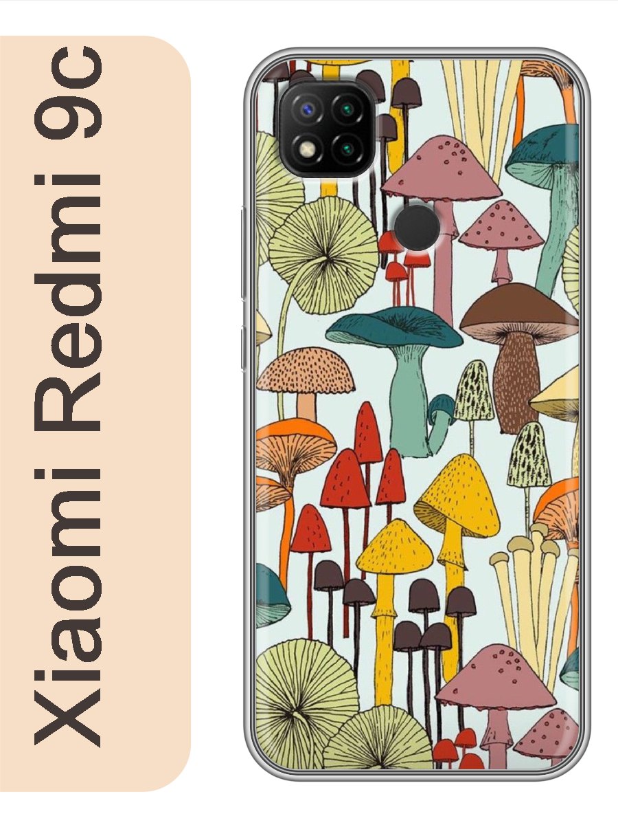 

Чехол на Xiaomi Redmi 9c грибы 139, red9cfone