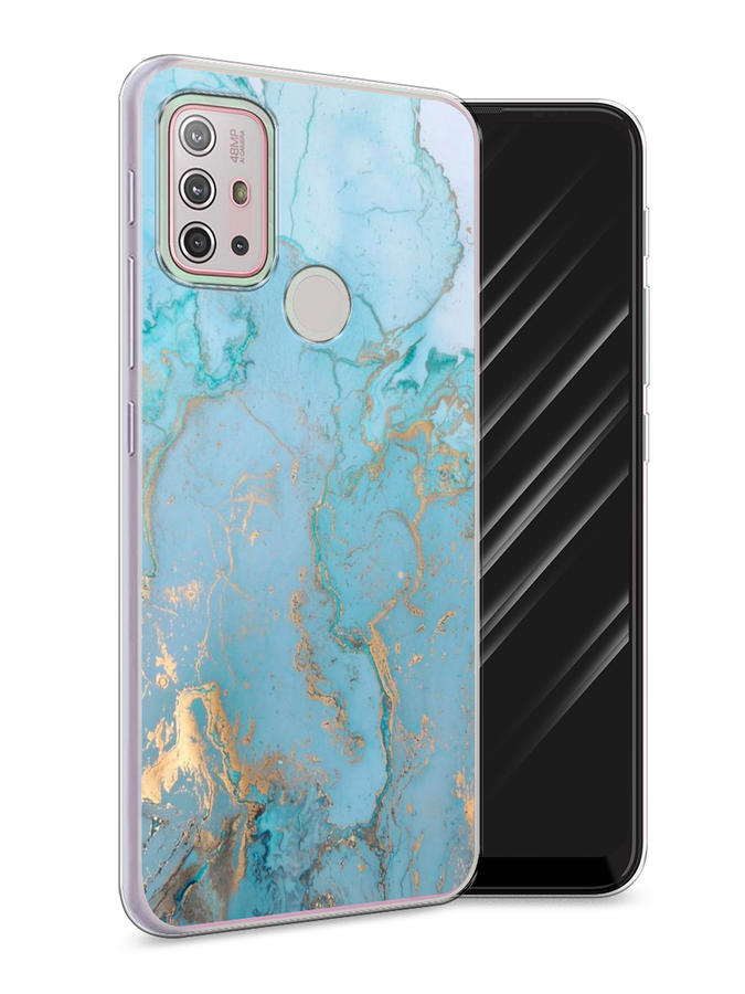 

Чехол Awog на Lenovo K13 Note/Motorola Moto G10/G20/G30 "Голубой мрамор рисунок", Разноцветный, 242150-3