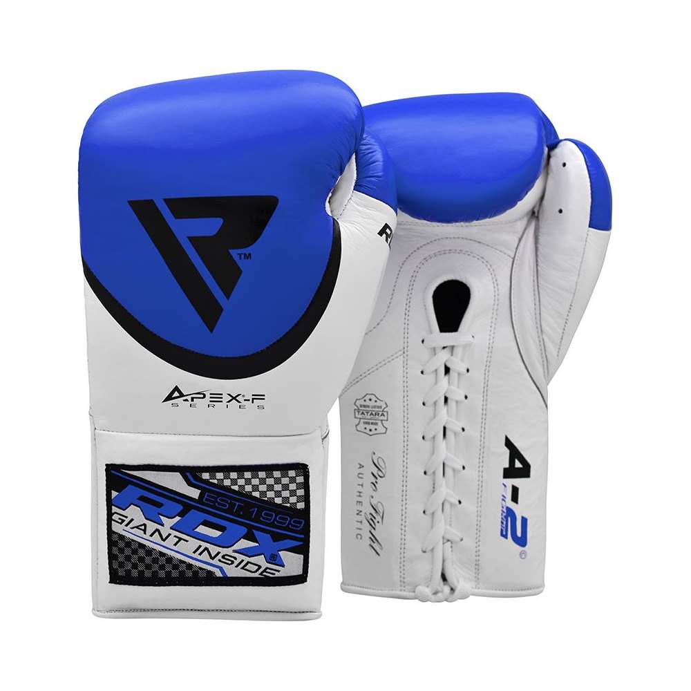 фото Перчатки боксерские rdx boxing gloves leather pro fa2 blue синий натуральная кожа 10oz