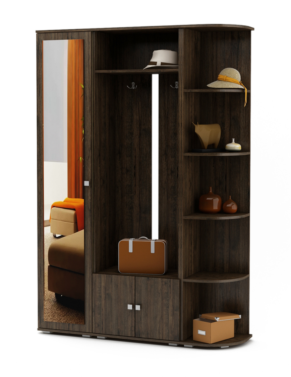 

Прихожая МФ Владимир Тунис-2 корпус/фасад дуб апрель темный, Тунис-2