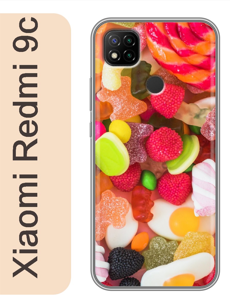 

Чехол на Xiaomi Redmi 9c вкусняшки сладости 108, Прозрачный, red9cswts
