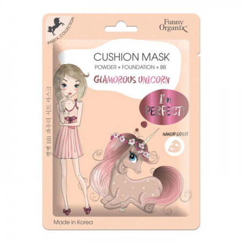 

Бархатная маска-кушон Funny Organix Glamorous Unicorn эффект bb-пудры 16g 5698155