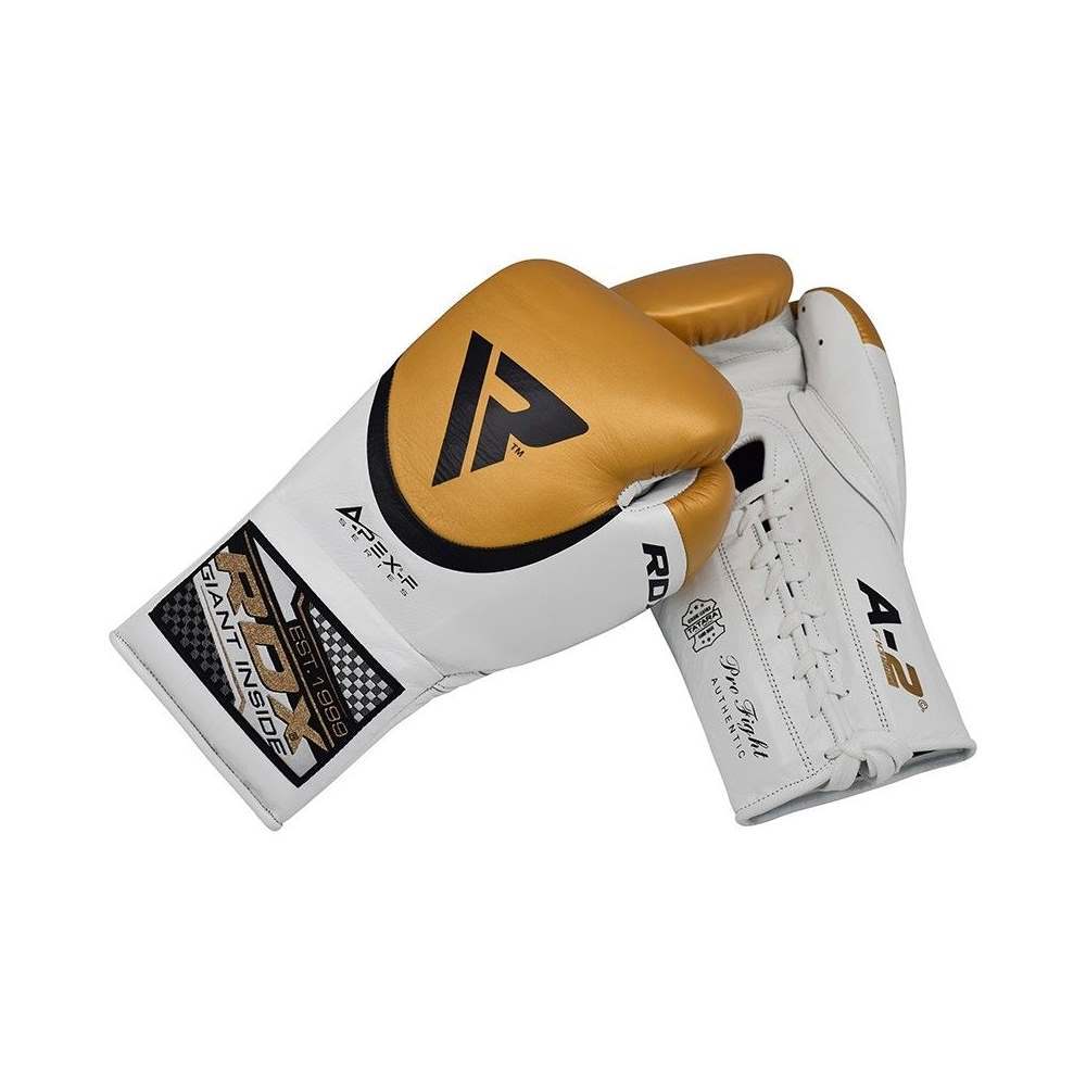 фото Перчатки боксерские rdx boxing gloves leather pro fa2 golden золотой натуральная кожа 10oz