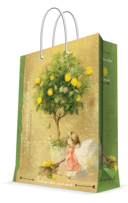 Пакет Феникс Present бумажный Лимонное дерево 48,3х63х17,8 см