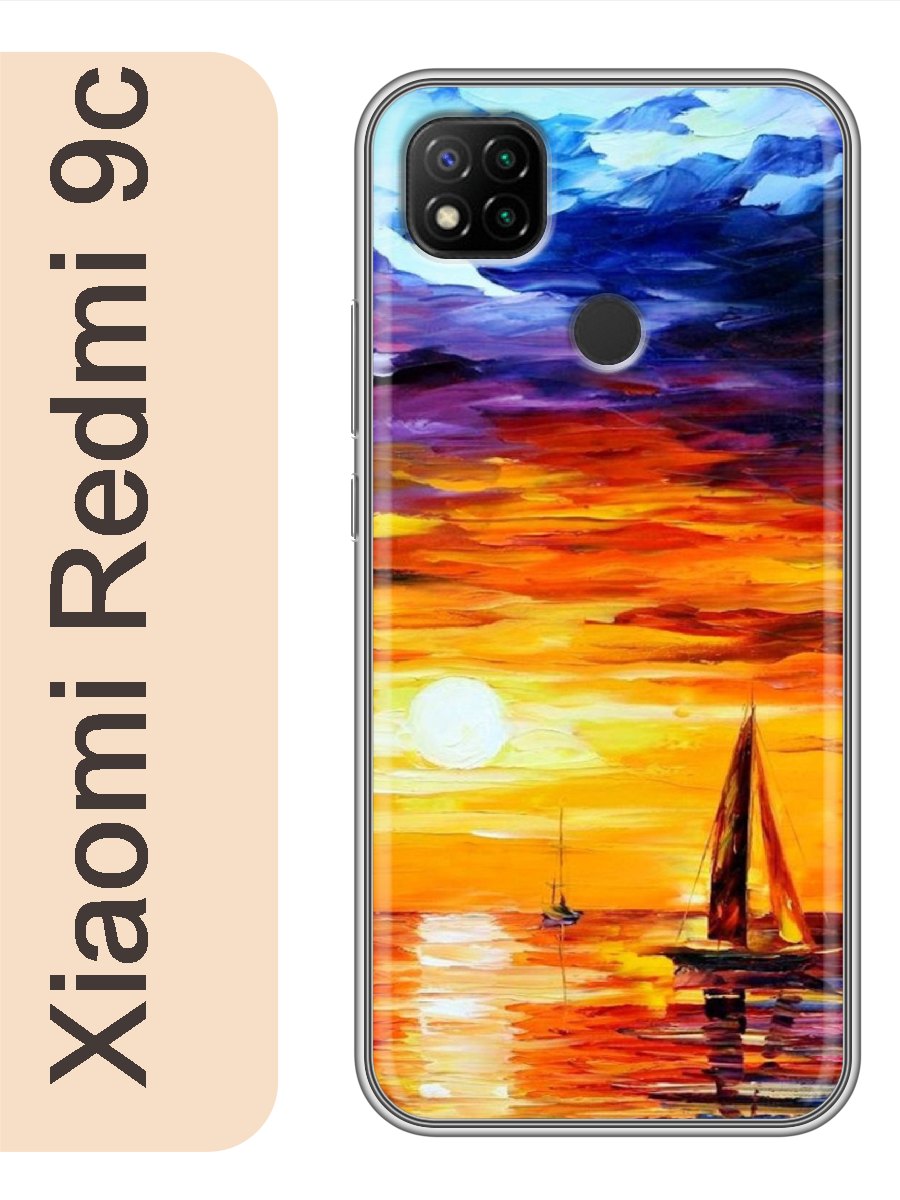 

Чехол на Xiaomi Redmi 9c закат лодка картина 059, Прозрачный, red9ckart