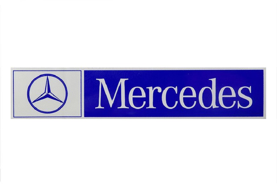 

Наклейка светоотражающая MERCEDES эмблема левая, полоски, синяя, Синий