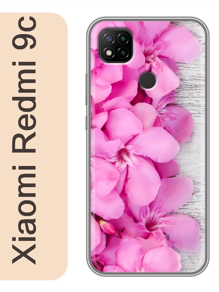 

Чехол на Xiaomi Redmi 9c Розовые цветы 042, Прозрачный, red9csumr