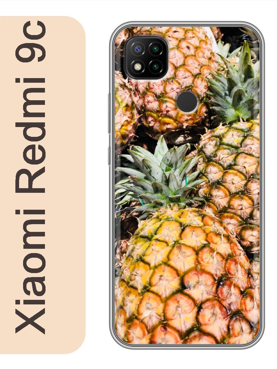 

Чехол на Xiaomi Redmi 9c ананасы 041, Прозрачный, red9csumr