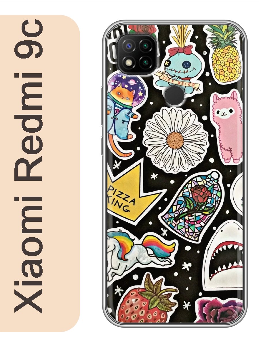 

Чехол на Xiaomi Redmi 9c акула альпака фон 026, red9cfone