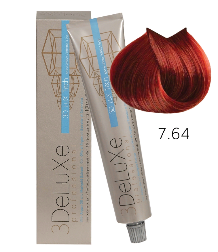Крем-краска для волос 3DELUXE PROFESSIONAL 764 блондин медно-красный, 100мл крем краска для волос 3deluxe professional 5 64 светло каштановый медно красный 100 мл