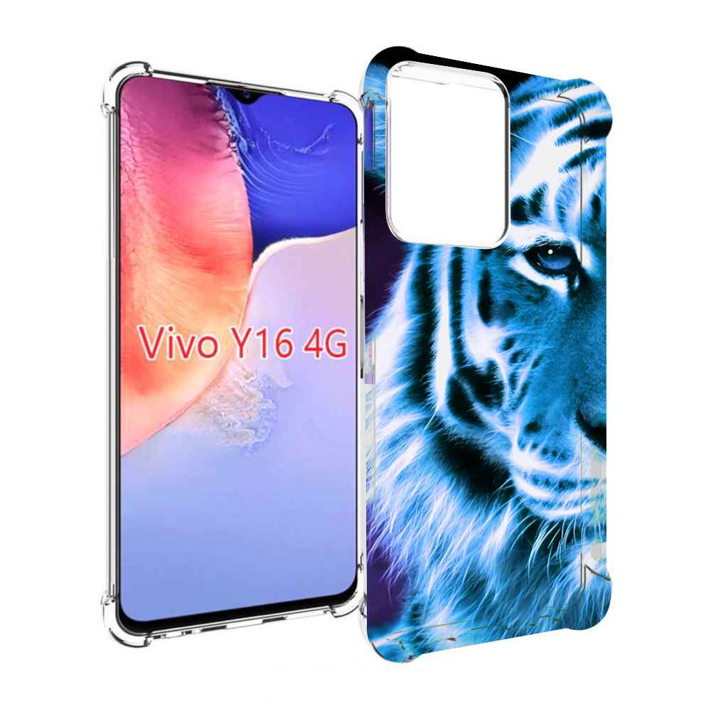 

Чехол MyPads Половина-тигра мужской для Vivo Y16 4G/ Vivo Y02S, Прозрачный, Tocco