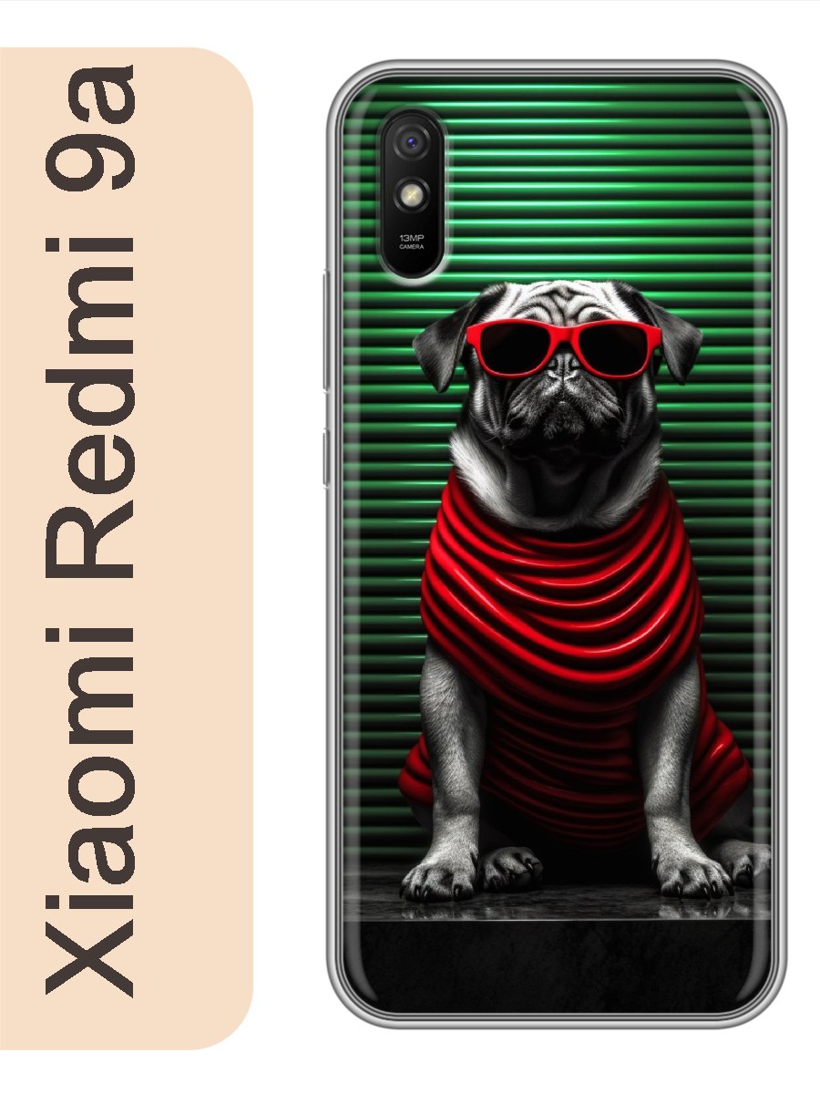 

Чехол на Xiaomi Redmi 9a Мопс в очках 961, Прозрачный, red9adogs