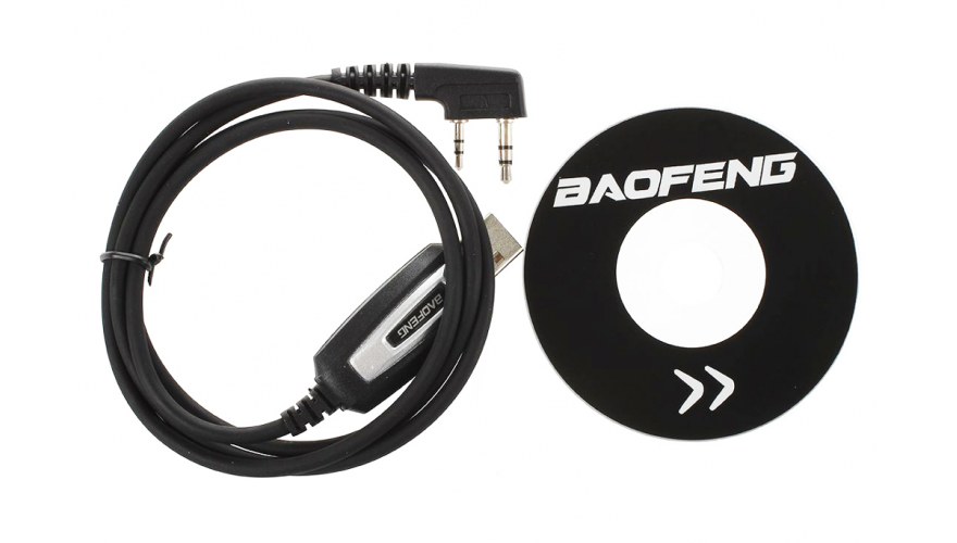 USB кабель и CD диск для программирования радиостанций Baofeng, Kenwood