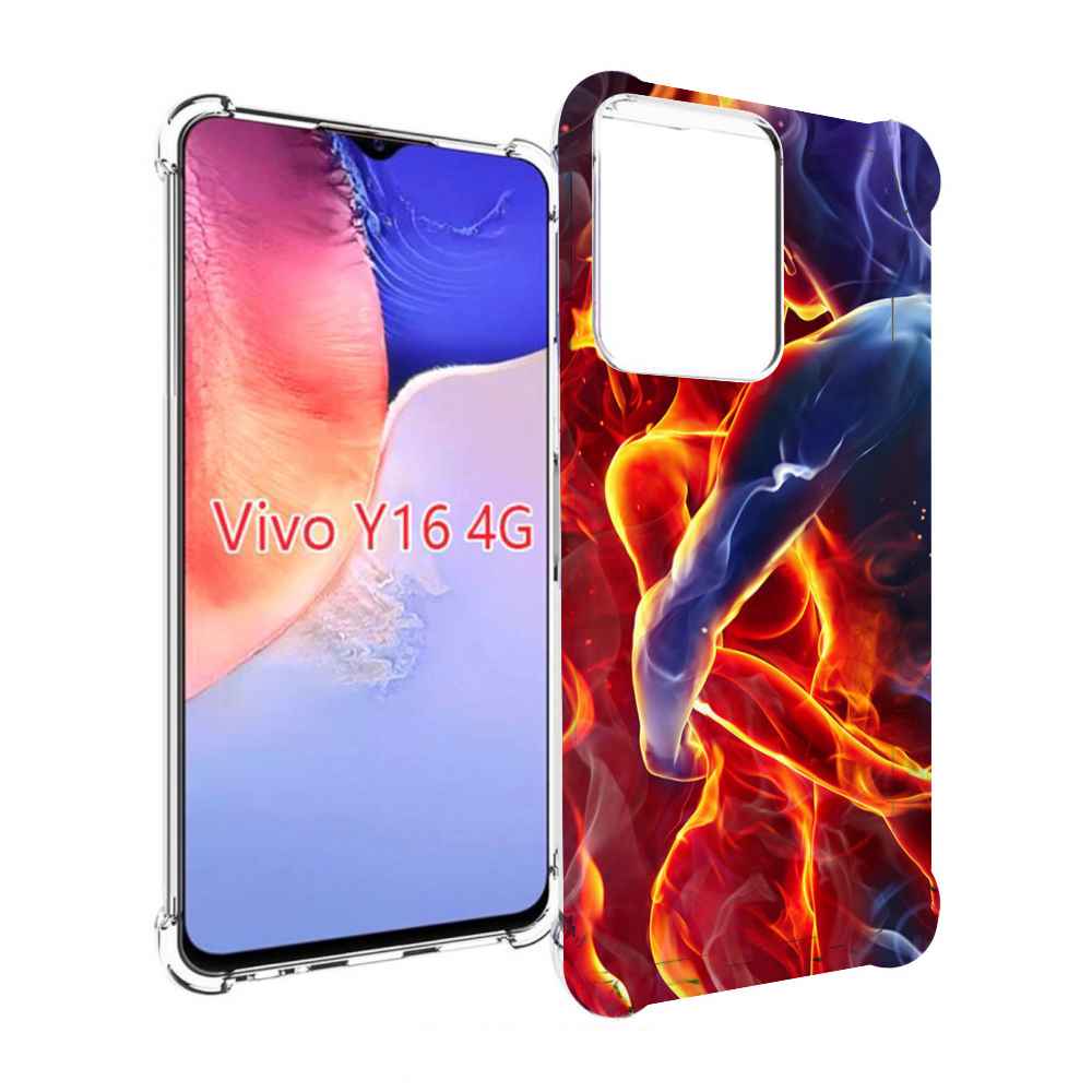 

Чехол MyPads Огонь-вода для Vivo Y16 4G/ Vivo Y02S, Прозрачный, Tocco