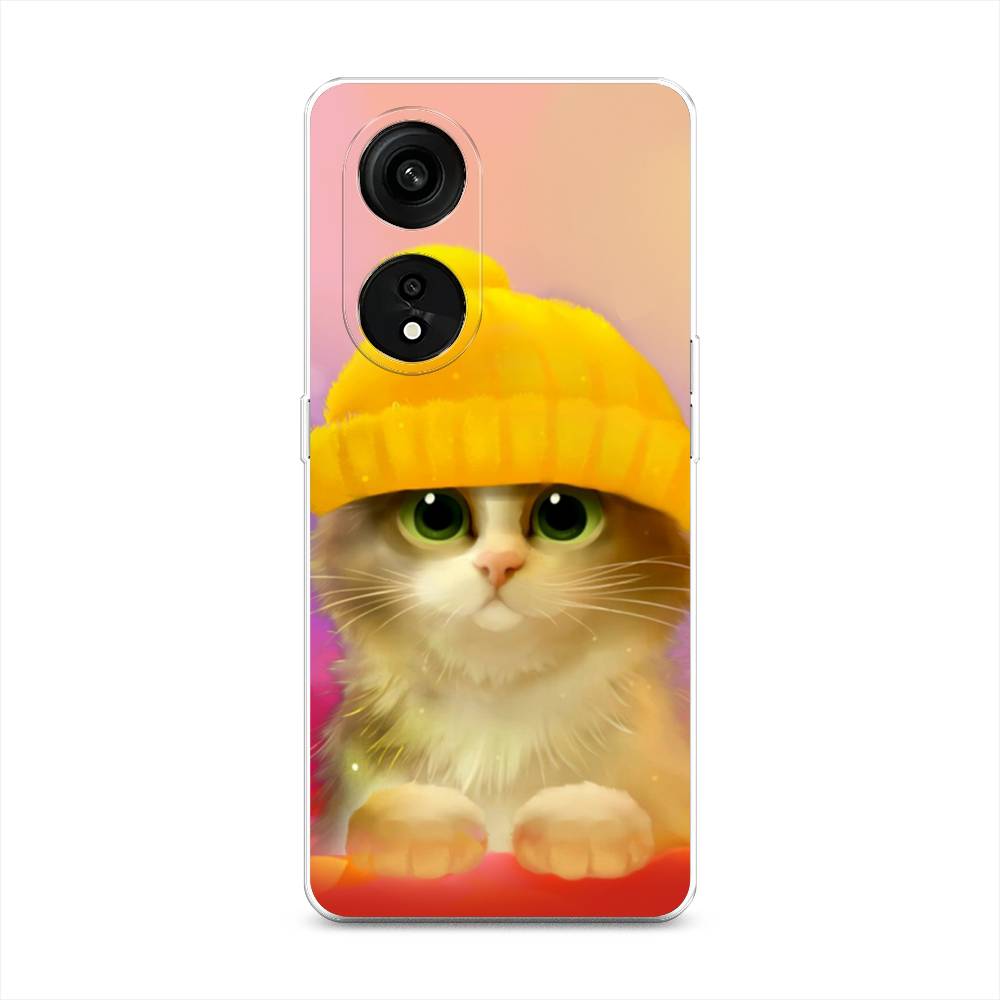 

Чехол Awog на Oppo Reno 8T 5G "Котенок в желтой шапке", Желтый, 2513150-2