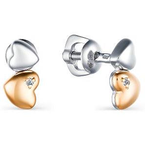

Серьги-пусеты из серебра АЛЬКОР 02-1635, бриллиант, 02-1635