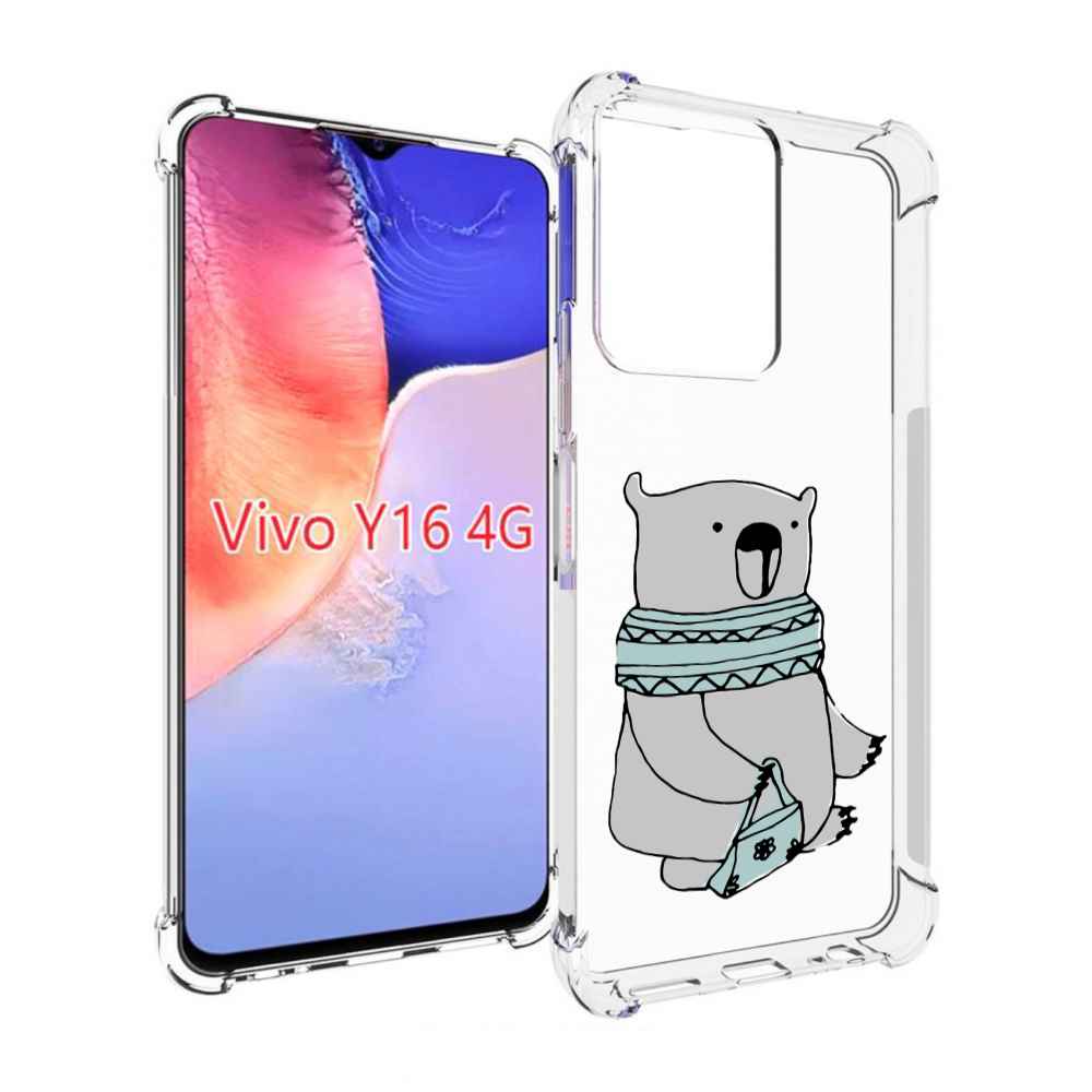 

Чехол MyPads Модный медведь для Vivo Y16 4G/ Vivo Y02S, Прозрачный, Tocco