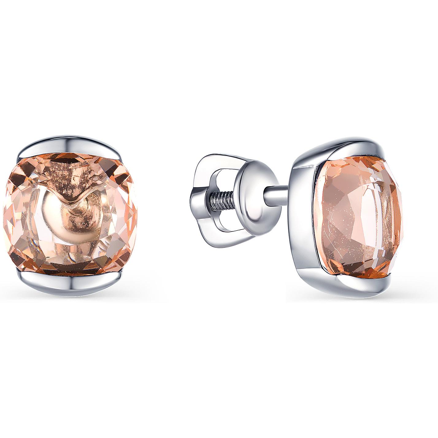 

Серьги-пусеты из серебра АЛЬКОР 02-1603, морганит, 02-1603