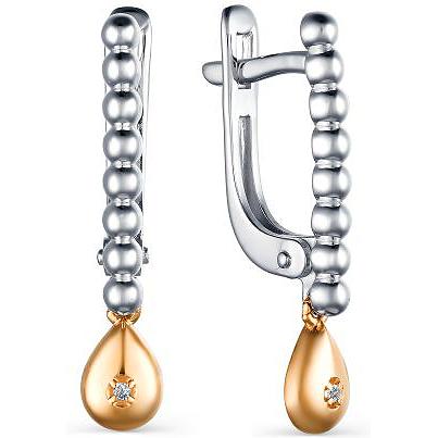

Серьги женские из серебра АЛЬКОР 02-1636, бриллиант, 02-1636