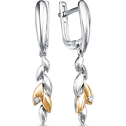 

Серьги женские из серебра АЛЬКОР 02-1489, бриллиант, 02-1489