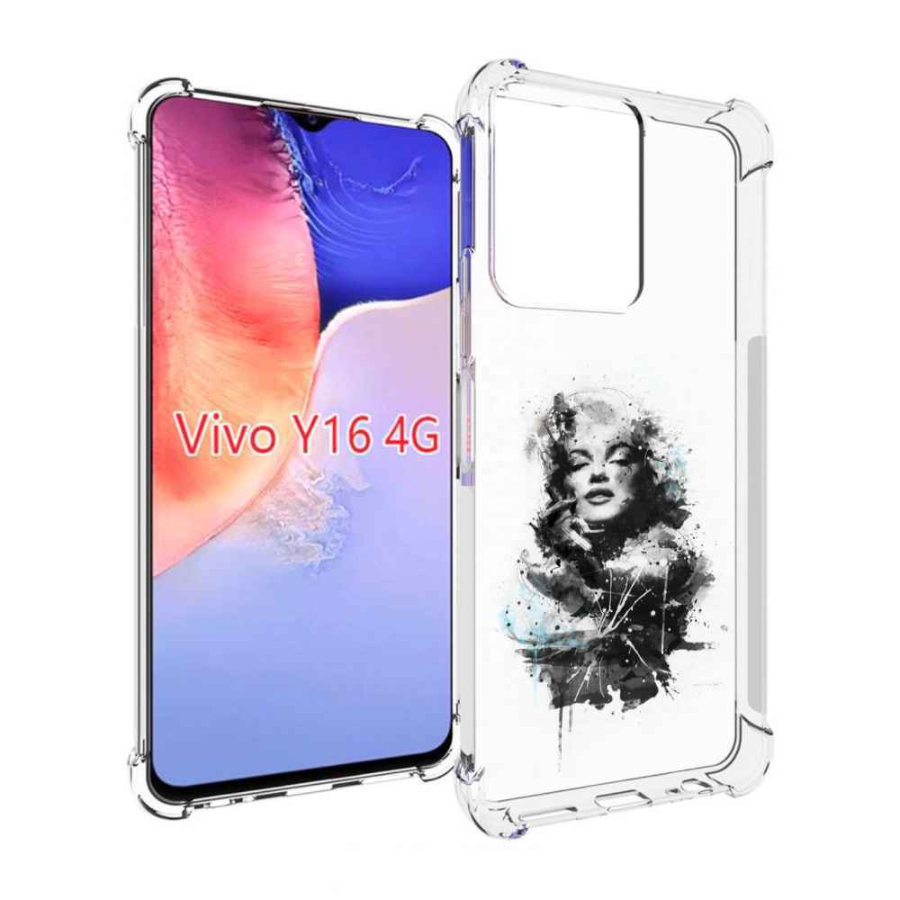 

Чехол MyPads Мерлин Монро загадочная женский для Vivo Y16 4G/ Vivo Y02S, Прозрачный, Tocco