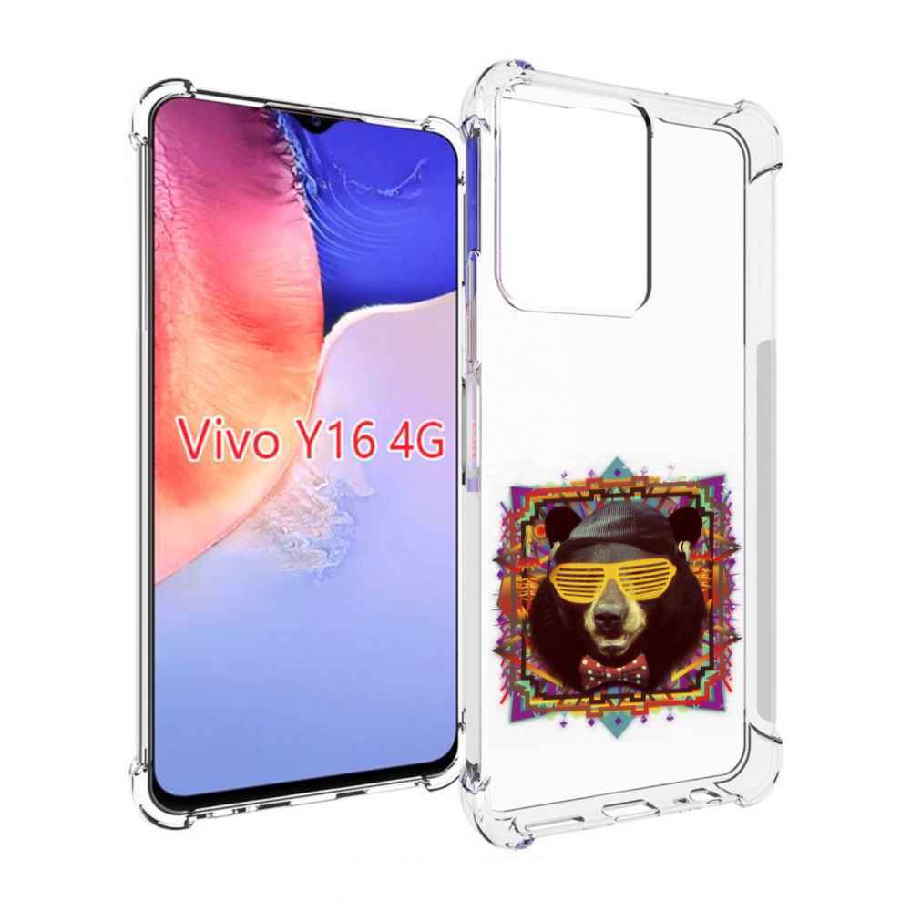 

Чехол MyPads Медведь в очках для Vivo Y16 4G/ Vivo Y02S, Прозрачный, Tocco