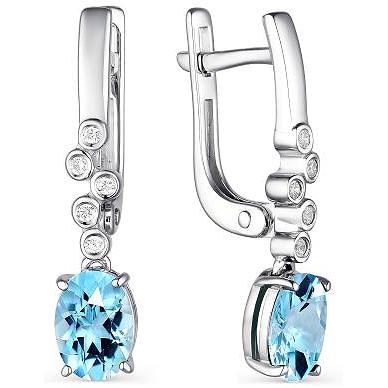 

Серьги женские из серебра АЛЬКОР 02-1998, фианит/топаз, 02-1998