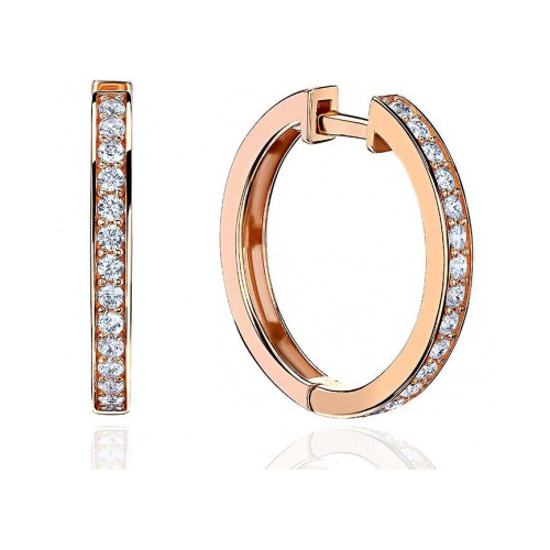 

Серьги конго из красного золота Эстет 01С1113918, фианит, 01С1113918