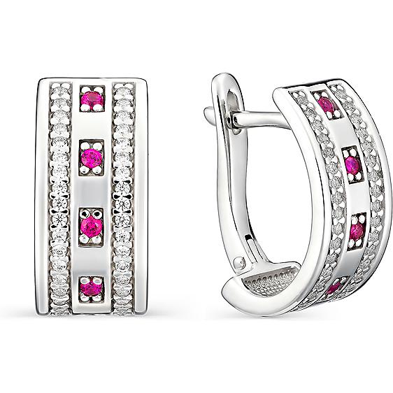 

Серьги женские из серебра АЛЬКОР 02-0883, фианит