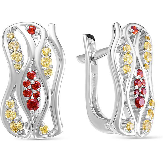 

Серьги женские из серебра АЛЬКОР 02-0526, фианит