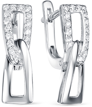 

Серьги женские из серебра АЛЬКОР 02-1559, фианит, 02-1559