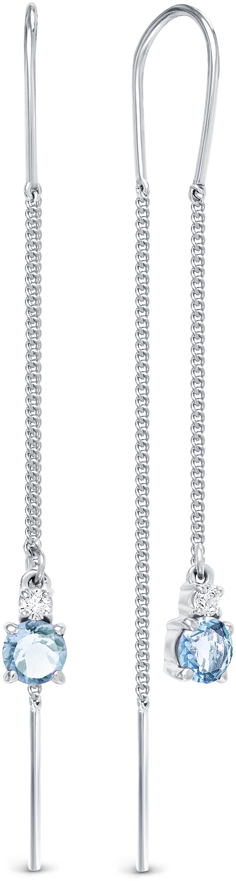 

Серьги женские из серебра АЛЬКОР 02-1449, фианит/топаз, 02-1449