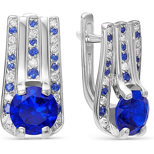 

Серьги женские из серебра АЛЬКОР 02-0457, фианит