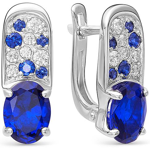 

Серьги женские из серебра АЛЬКОР 02-0455, фианит