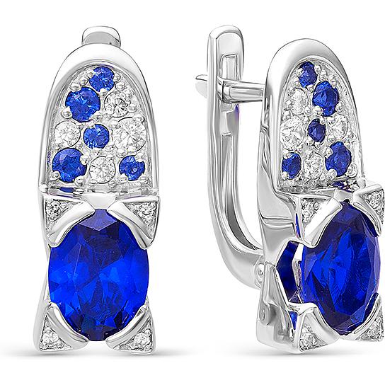 

Серьги женские из серебра АЛЬКОР 02-0463, фианит