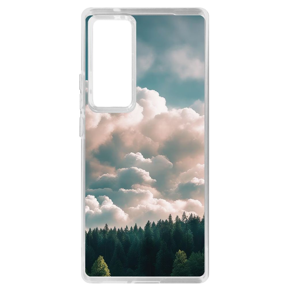 

Чехол-накладка Krutoff Clear Case Облачно для Vivo X60 Pro, Прозрачный