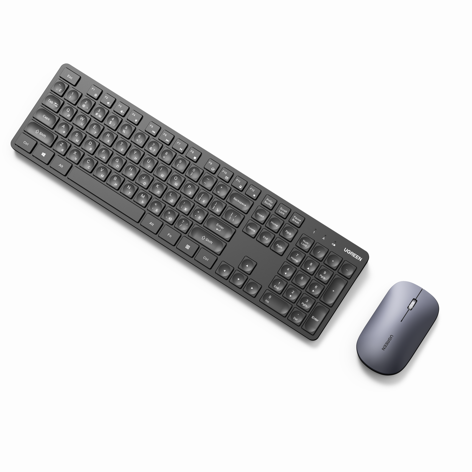 Комплект беспроводная клавиатура и мышь UGREEN MK004 (15225) Black