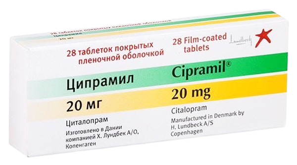 

Ципрамил таблетки 20 мг 28 шт., Ципрамил