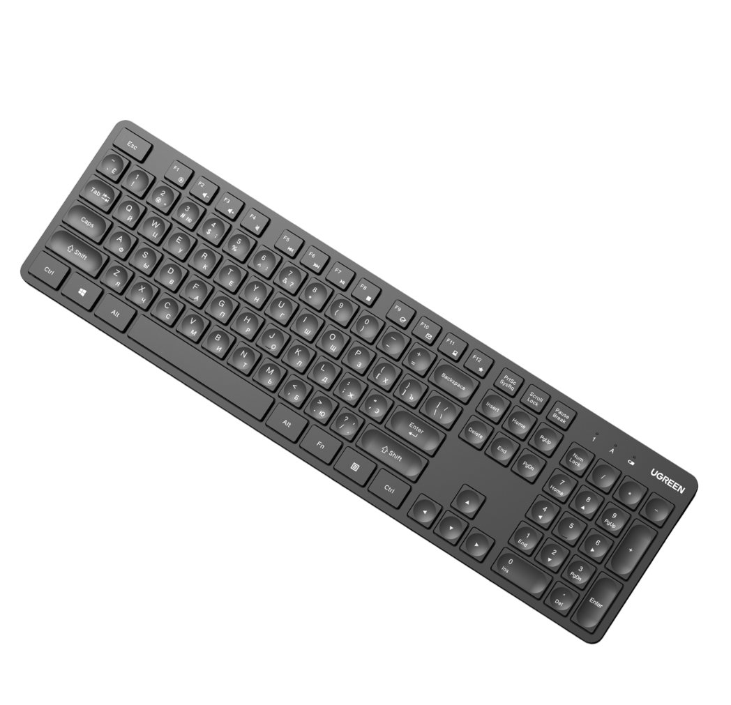 Беспроводная клавиатура uGreen KU004 (15219) 2.4 GHz Wireless Keyboard черный (15219_)