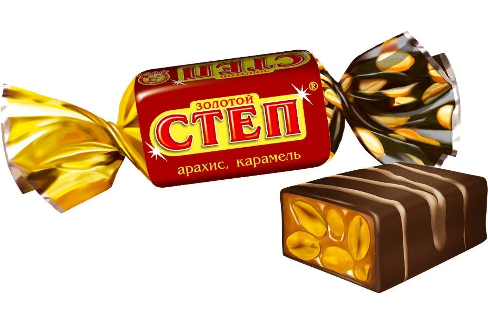 Конфеты глазированные Золотой степ с арахисом и карамелью 235 г