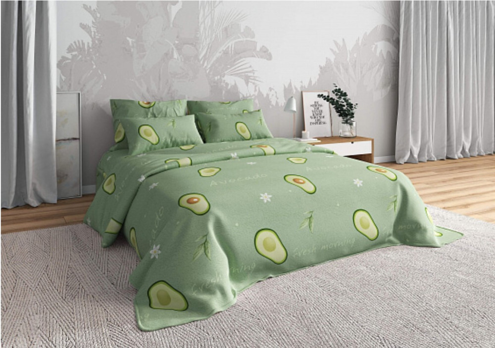фото Комплект постельного белья 1,5 спальный, бязь br-76 "авокадо" valtery