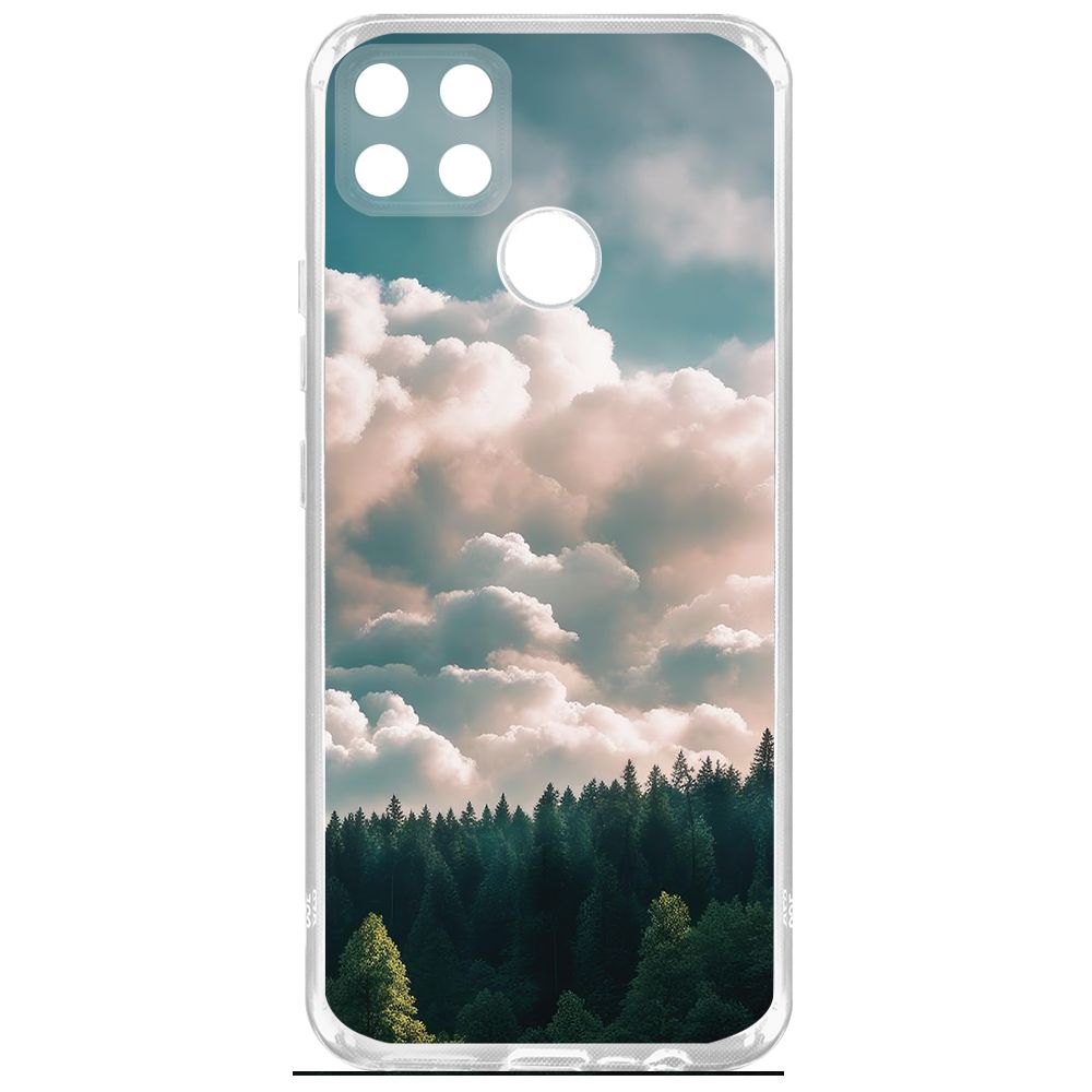 

Чехол-накладка Krutoff Clear Case Облачно для Realme C25, Прозрачный