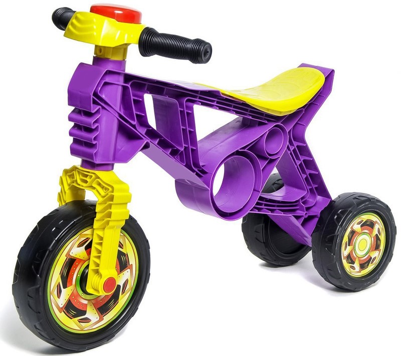 фото Каталка-беговел r-toys самоделкин 3 колеса с клаксоном цвет фиолетовый