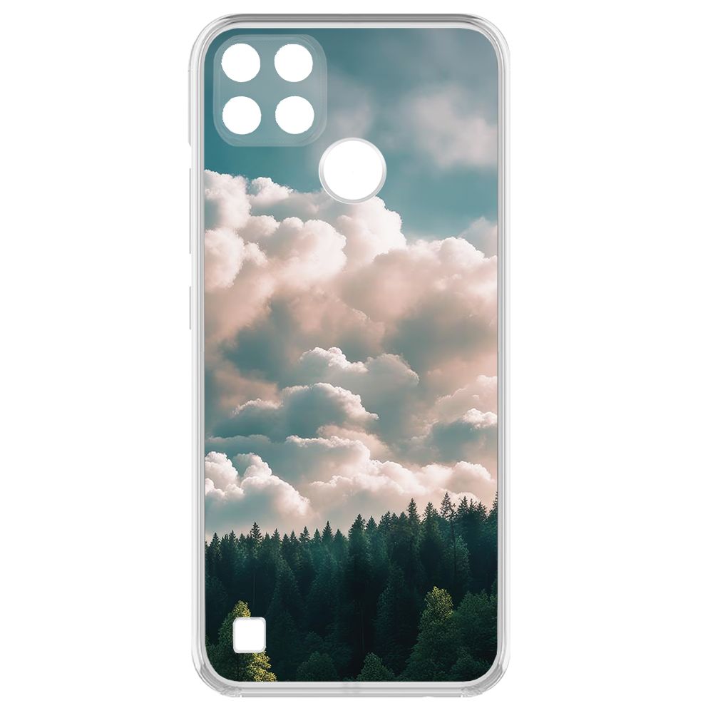 

Чехол-накладка Krutoff Clear Case Облачно для Realme C25Y, Прозрачный