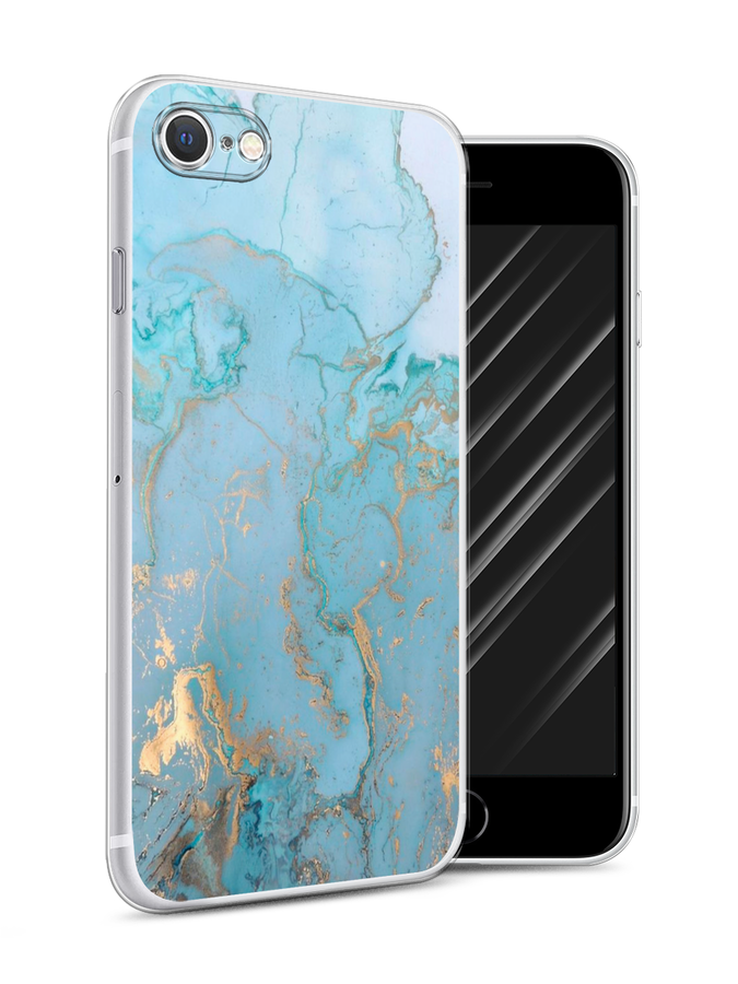 

Чехол Awog на Apple iPhone SE 2020 / Айфон SE 2020 "Голубой мрамор рисунок", Разноцветный, 12450-3