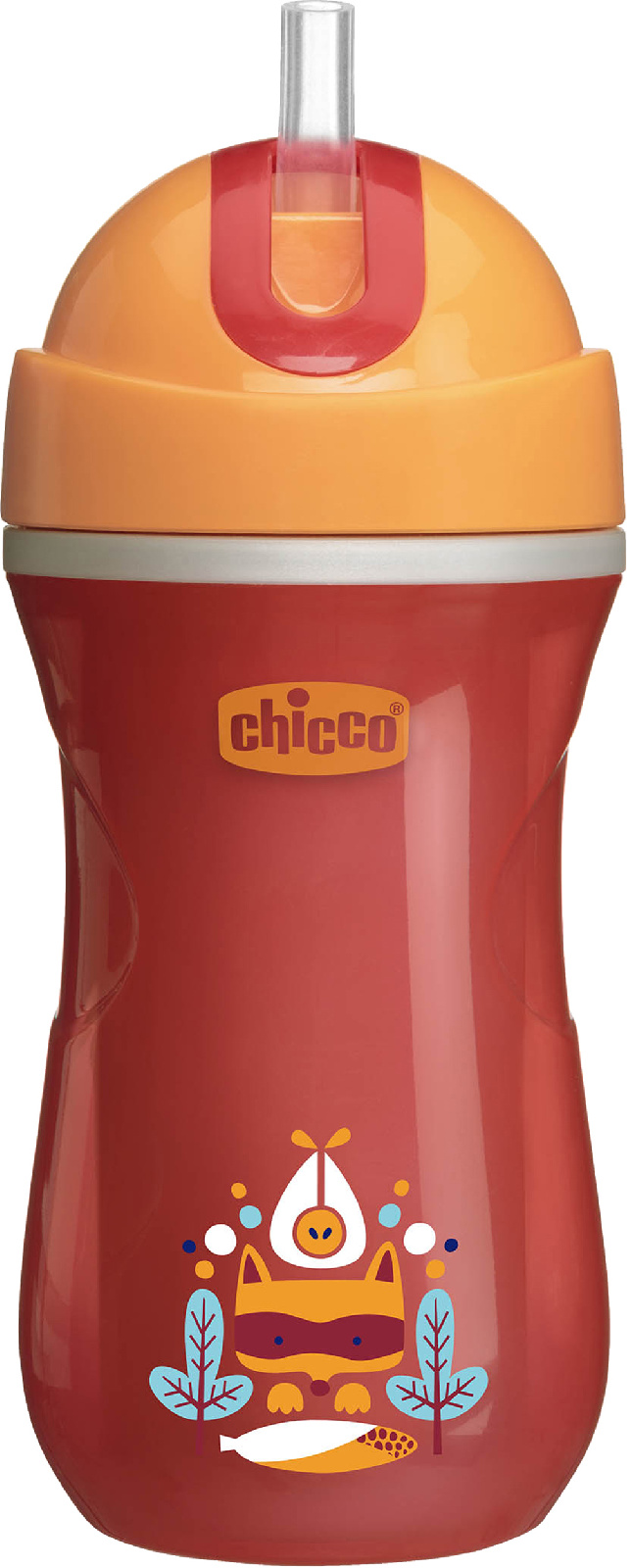 фото Чашка-поильник chicco sport cup (трубочка), 1 шт., 14м+, 266 мл, оранжевый